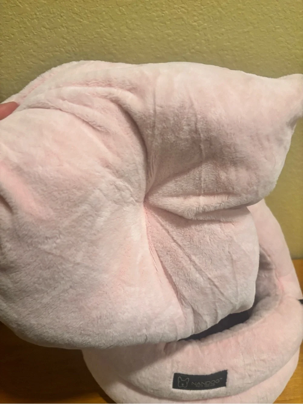 Nandog Plush Pink Pet Cave Bed